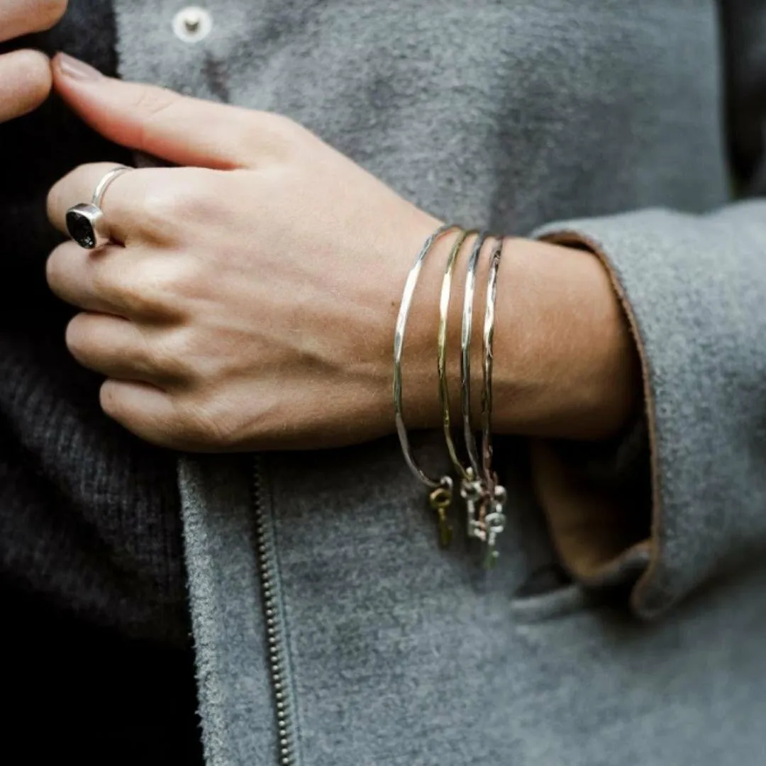 Key Bangle - Silver | Rose Gold
