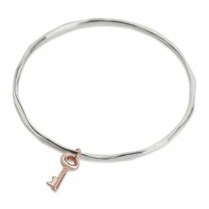 Key Bangle - Silver | Rose Gold