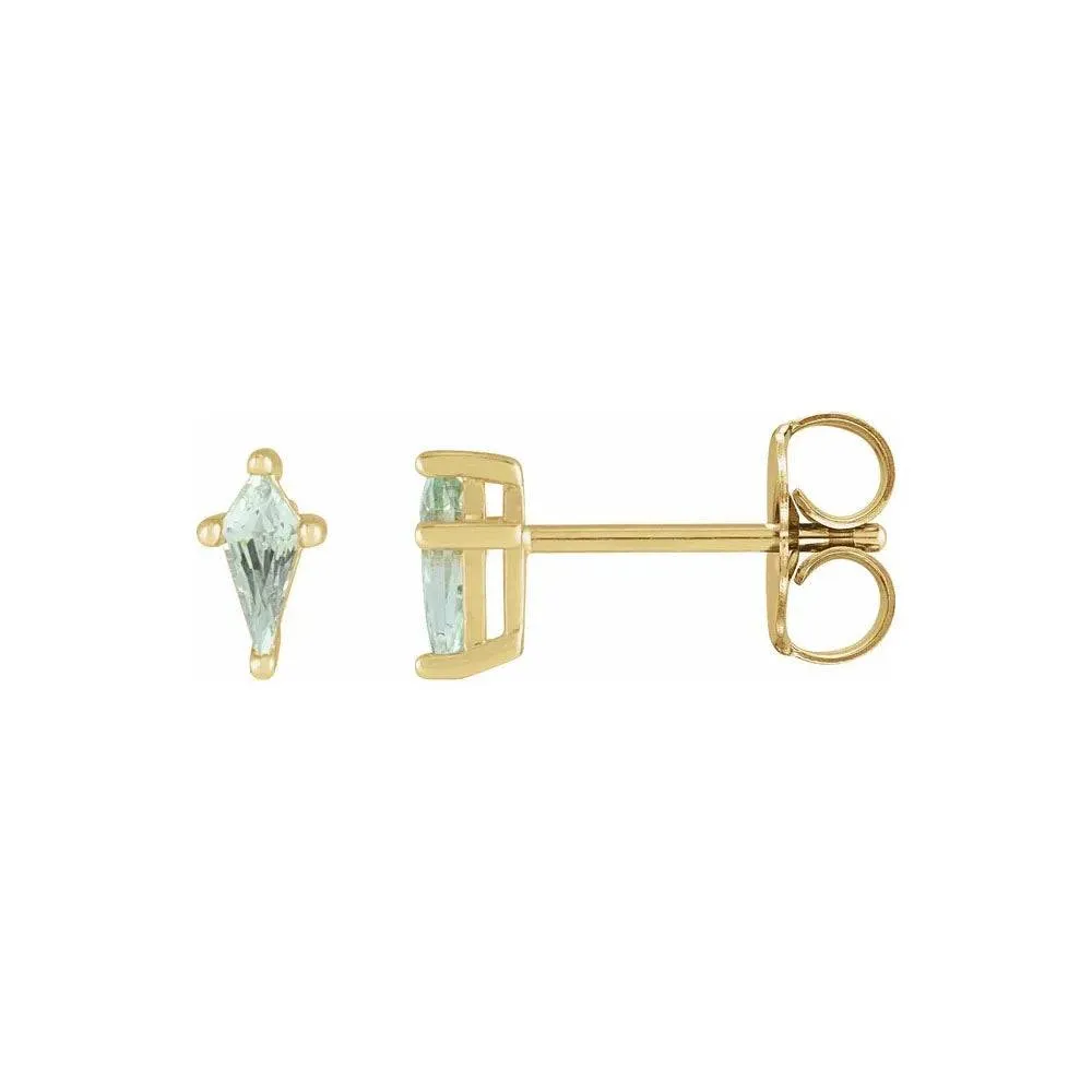 Lab-Grown Light Green Sapphire Stud Earrings
