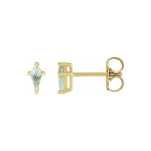 Lab-Grown Light Green Sapphire Stud Earrings