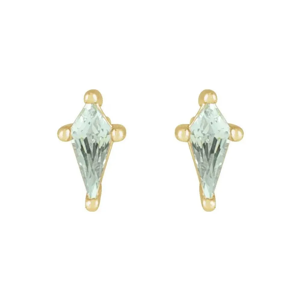 Lab-Grown Light Green Sapphire Stud Earrings