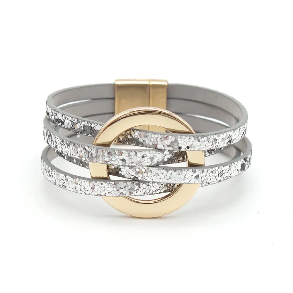 Leather Bracelets For Women Fashion Multilayer Wrap Jewelry