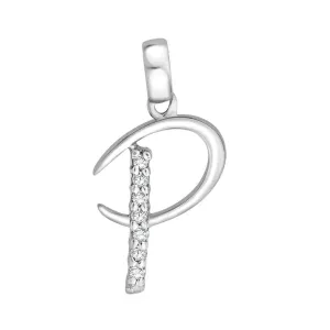 Letter "P" 925 Sterling Silver Pendant