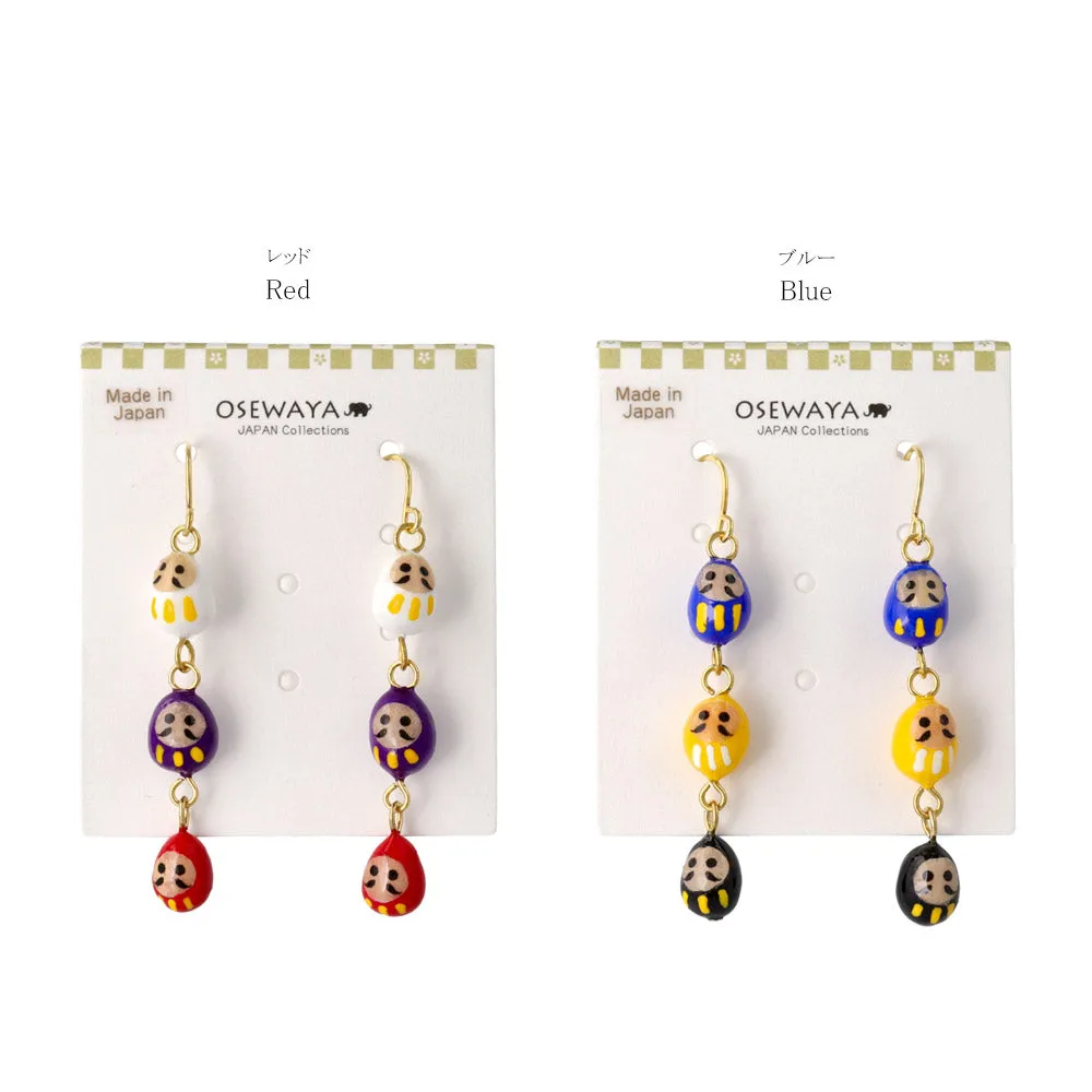 Linked Daruma Doll Earrings