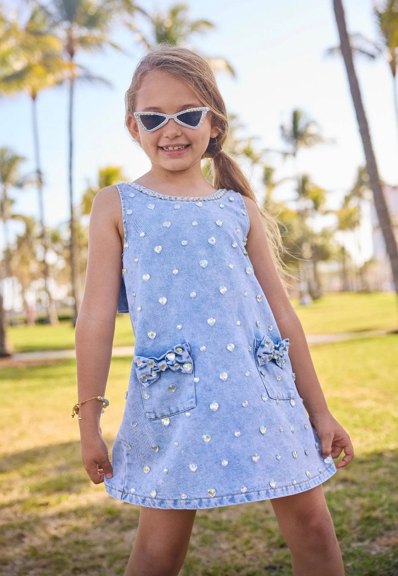 Lola & The Boys Crystal Denim Dress