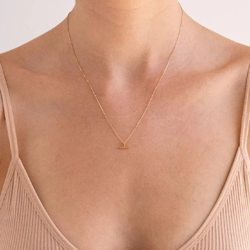 Mini T-Bar Necklace - Silver