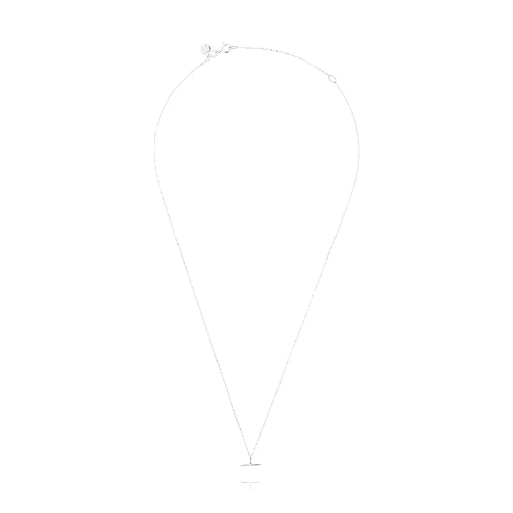 Mini T-Bar Necklace - Silver