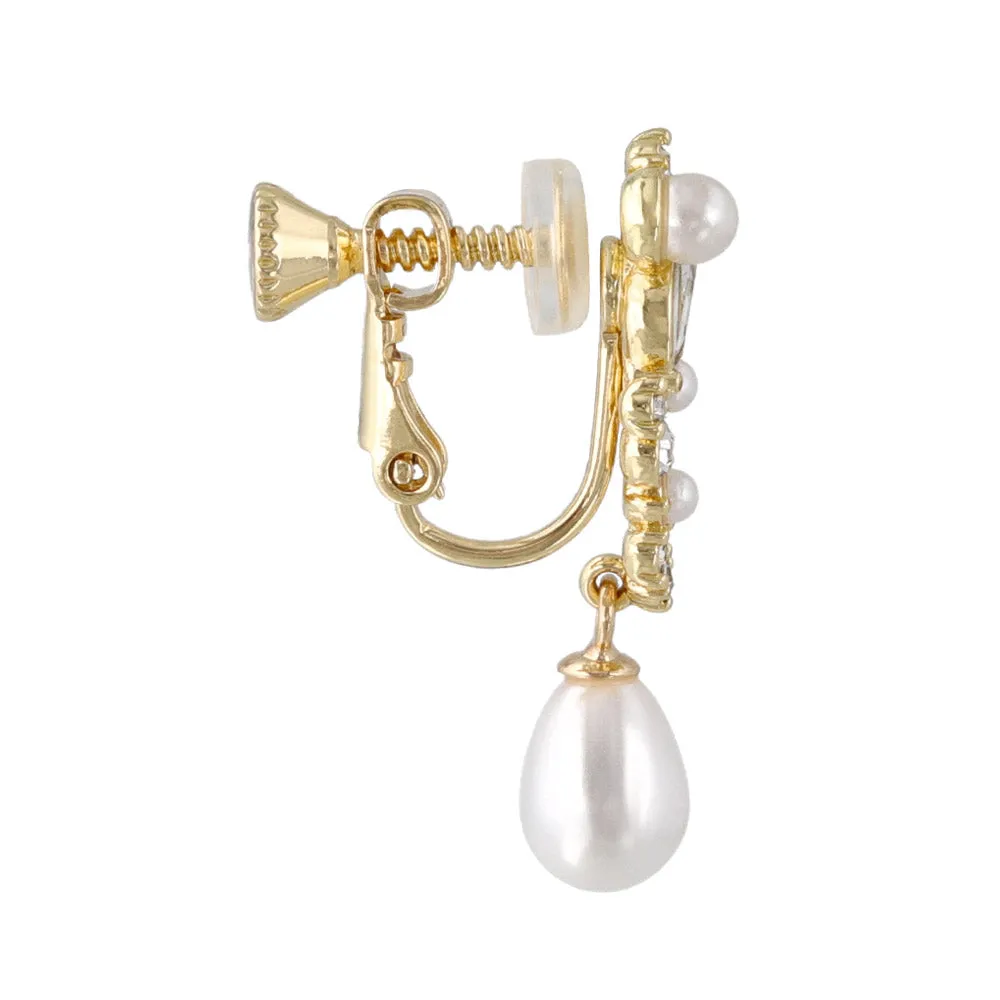 Mixed Ornate Pearl Drop Clip Ons