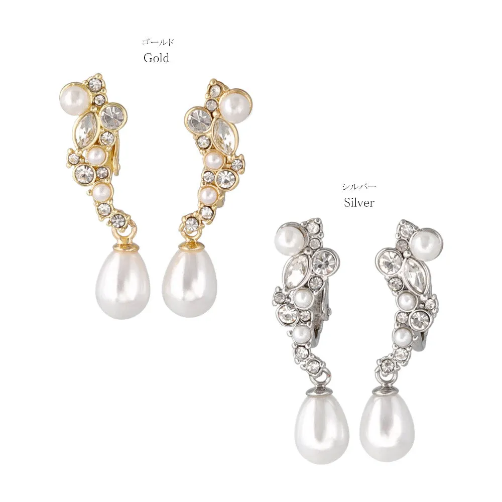 Mixed Ornate Pearl Drop Clip Ons