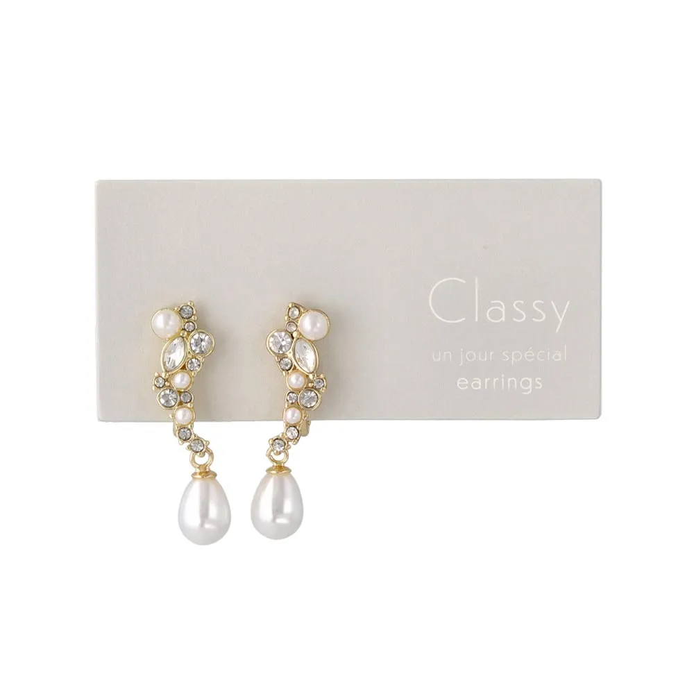 Mixed Ornate Pearl Drop Clip Ons