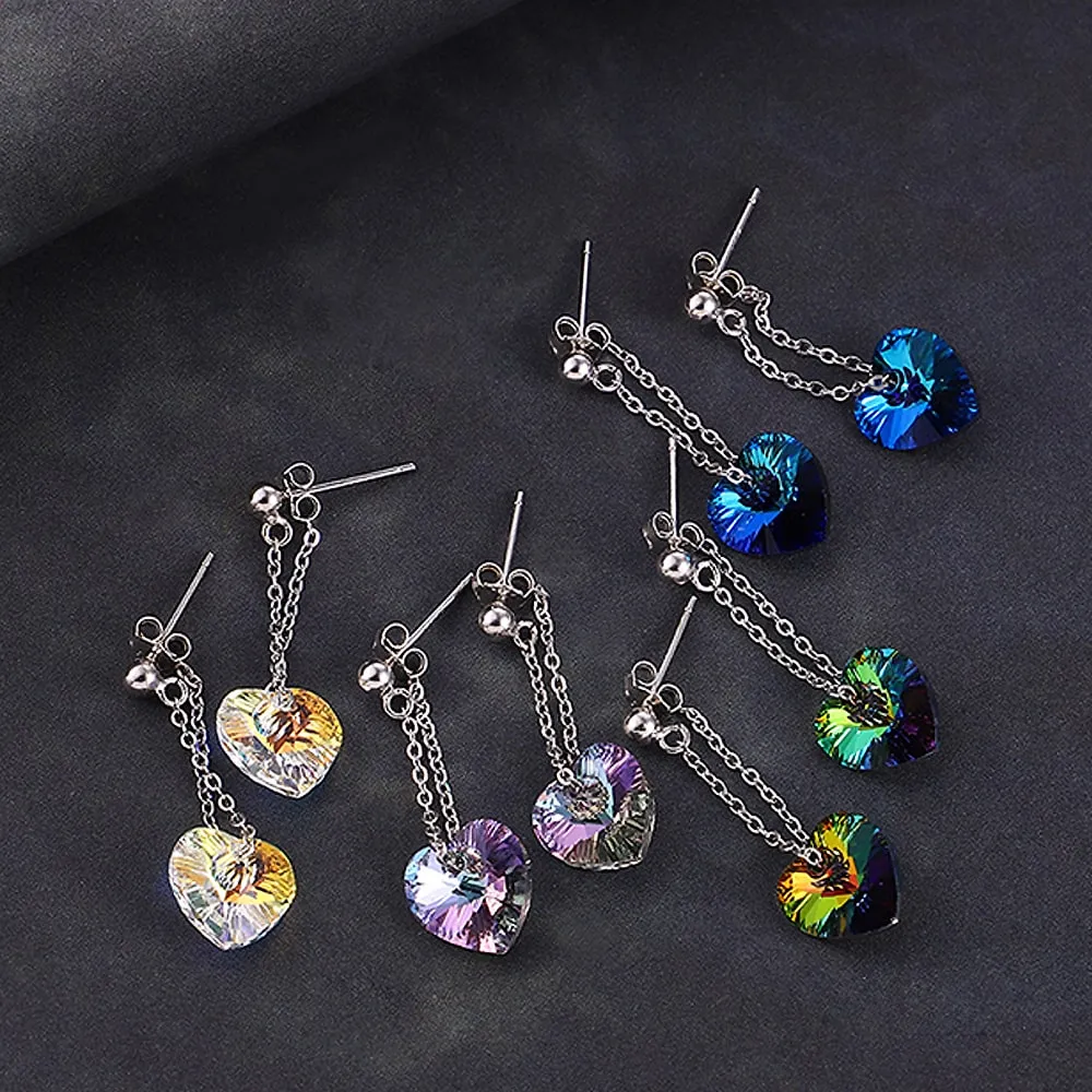 My Love Dangle Earrings Embellished with Crystals from SWAROVSKI Moonlight