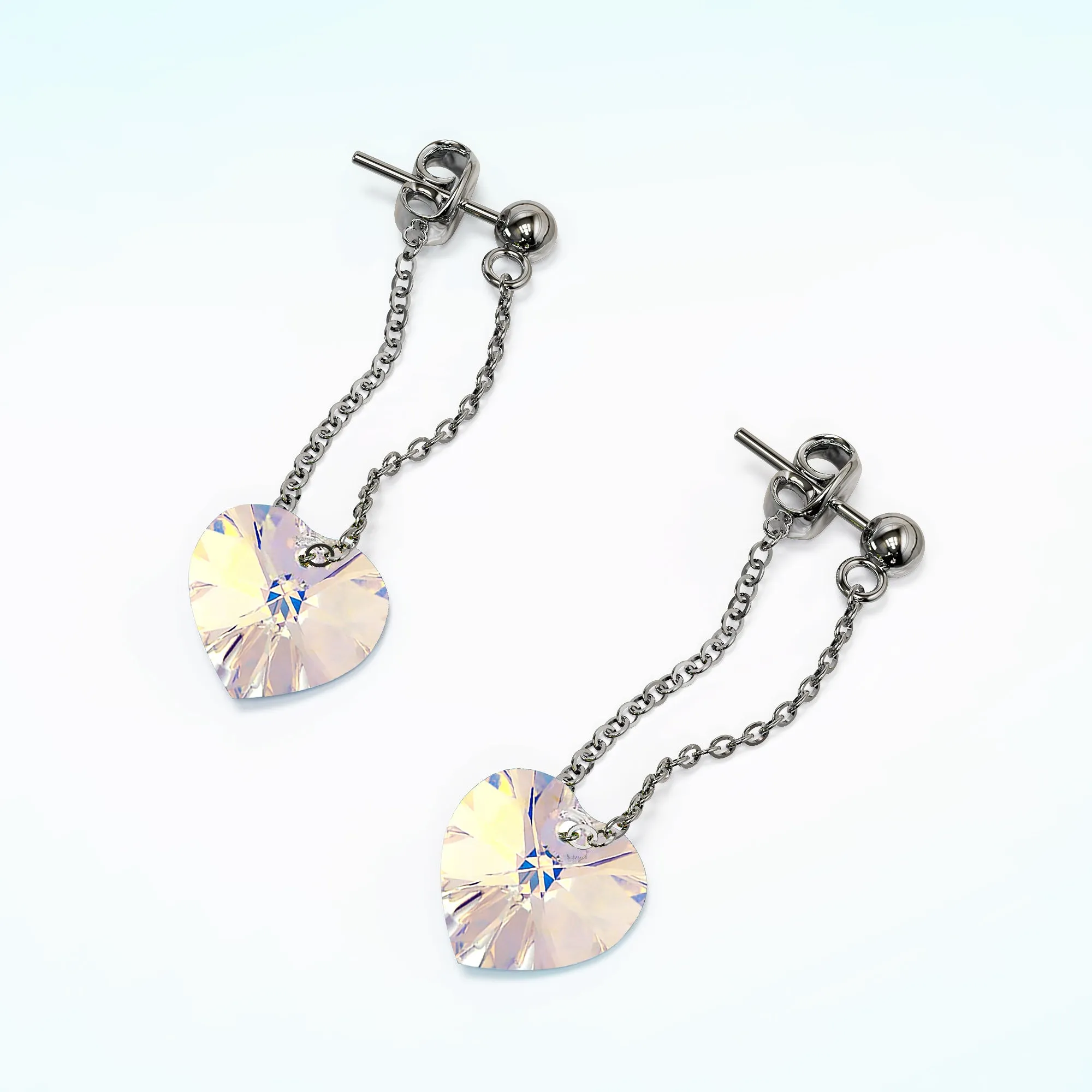 My Love Dangle Earrings Embellished with Crystals from SWAROVSKI Moonlight