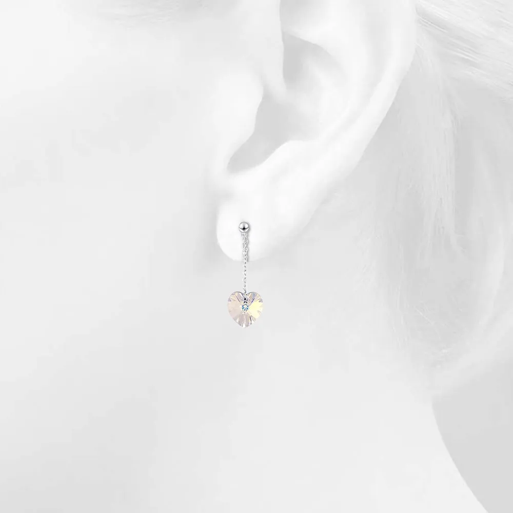 My Love Dangle Earrings Embellished with Crystals from SWAROVSKI Moonlight