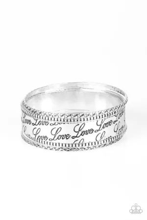 Paparazzi Bracelet ~ Literally Loveable - Silver