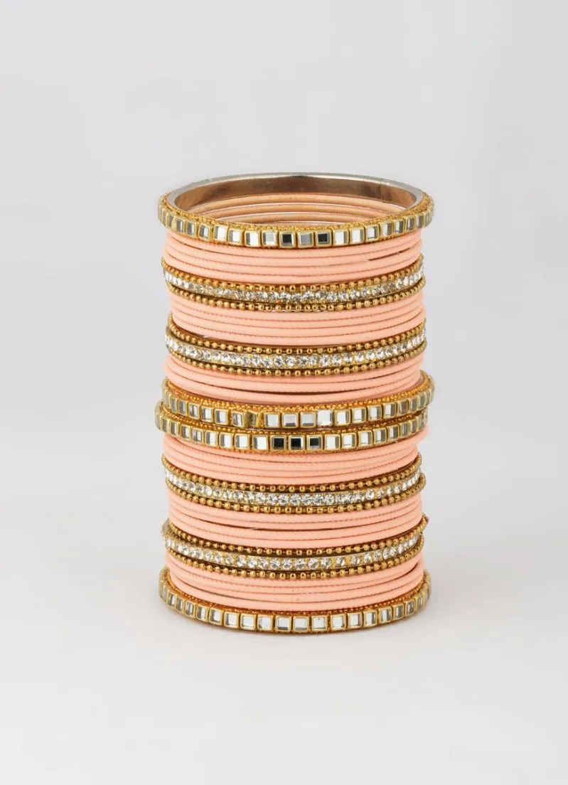 Peach Double Bangle Set