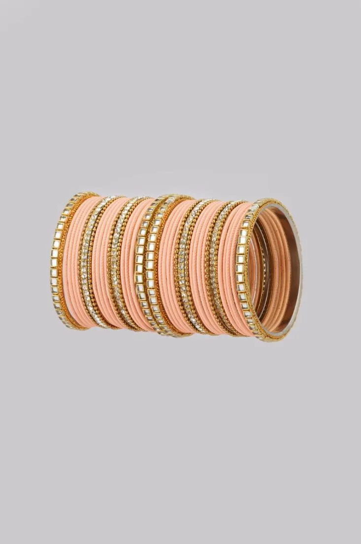 Peach Double Bangle Set