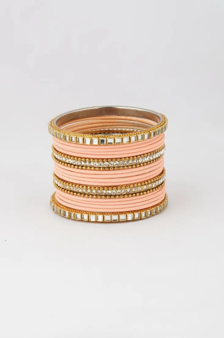 Peach Double Bangle Set