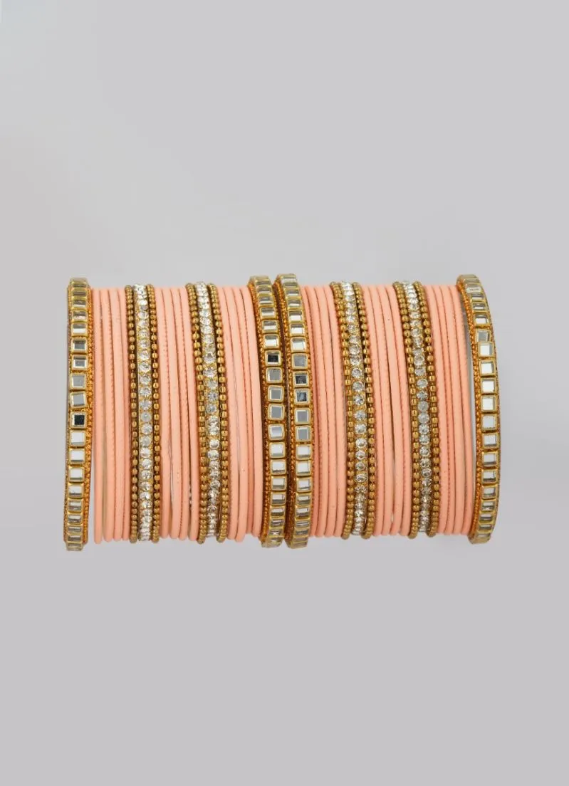 Peach Double Bangle Set