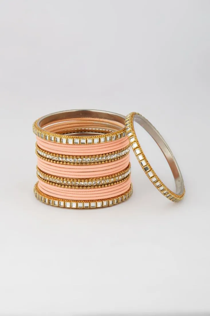Peach Double Bangle Set