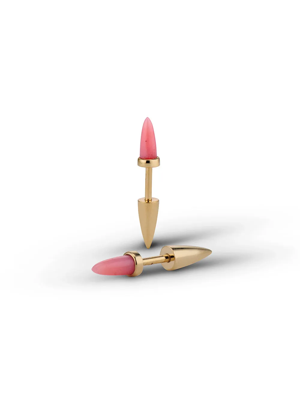 Pink Opal Spike Earrings