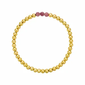 Pink Tourmaline Bracelet 14k Gold Filled 3mm Bead Stretch
