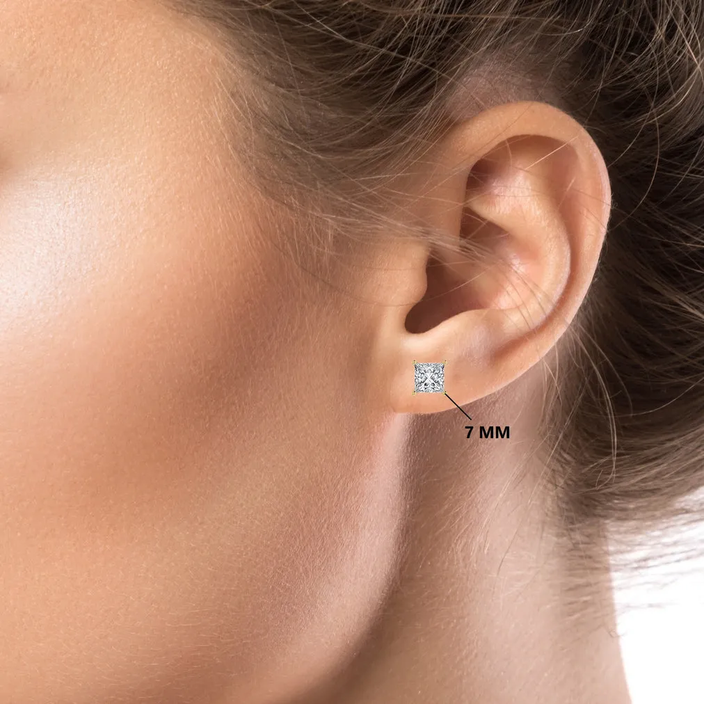 Princess Silver Stud Earring