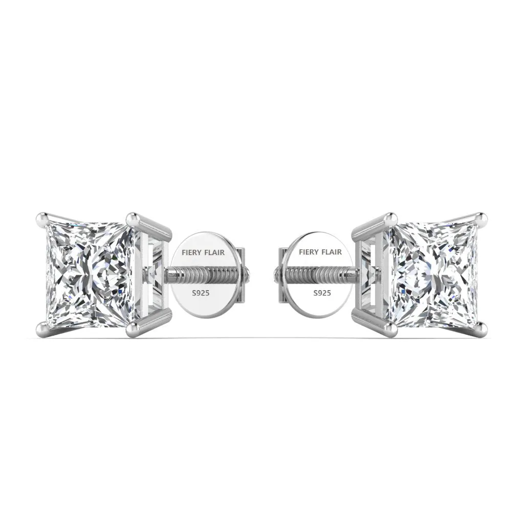 Princess Silver Stud Earring