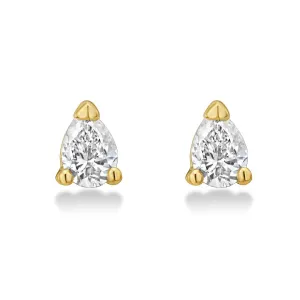 Ready to Ship Pear Shape Diamond Micro Studs Earrings (0.20 ct.) in 14K Gold