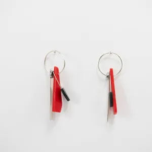 Red and Black Charms Earrings