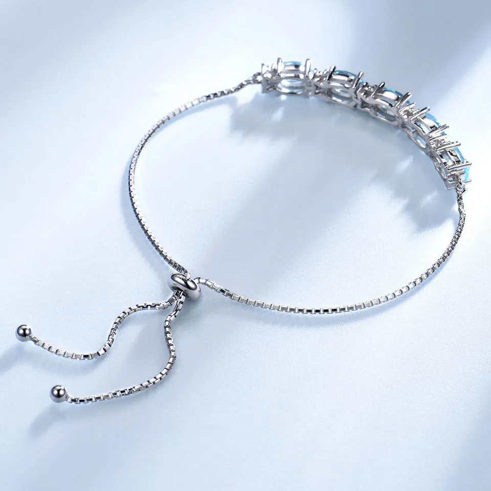 Romantic Azure Oval Cut Bracelet