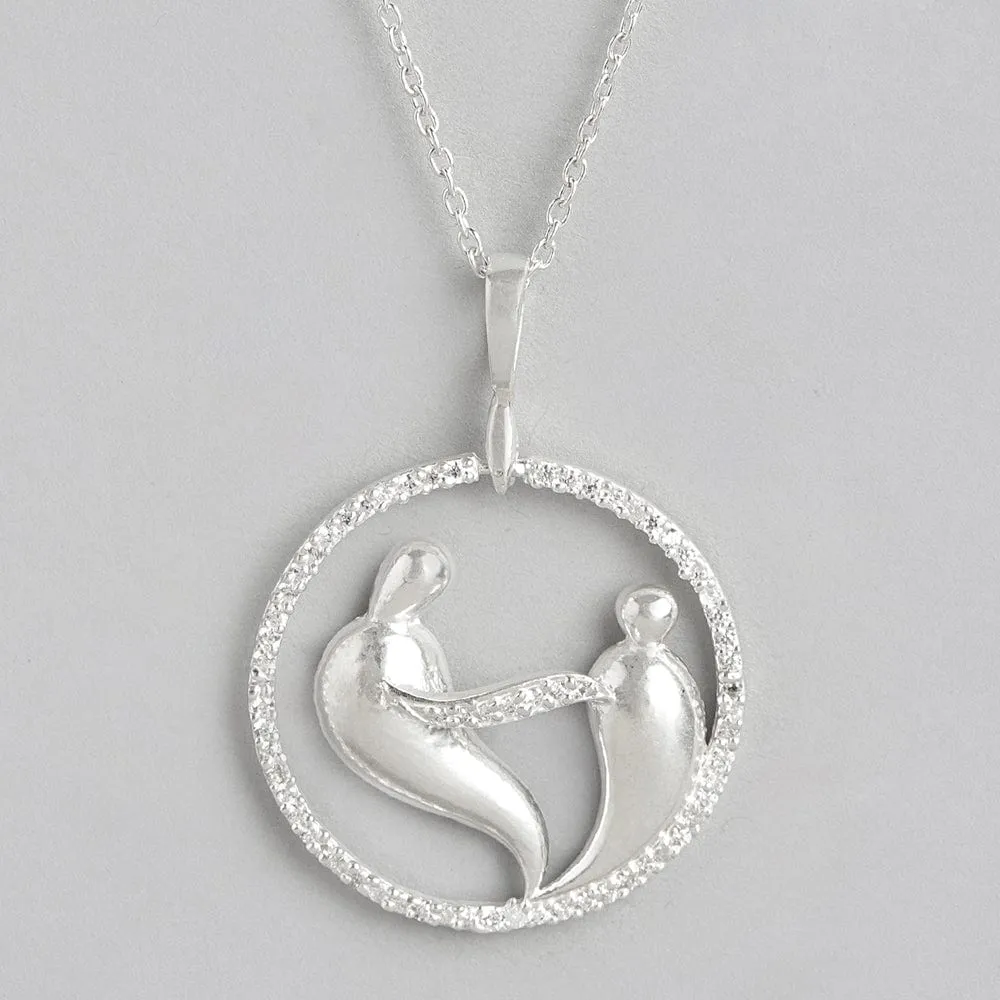 silver love birds necklace