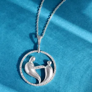 silver love birds necklace