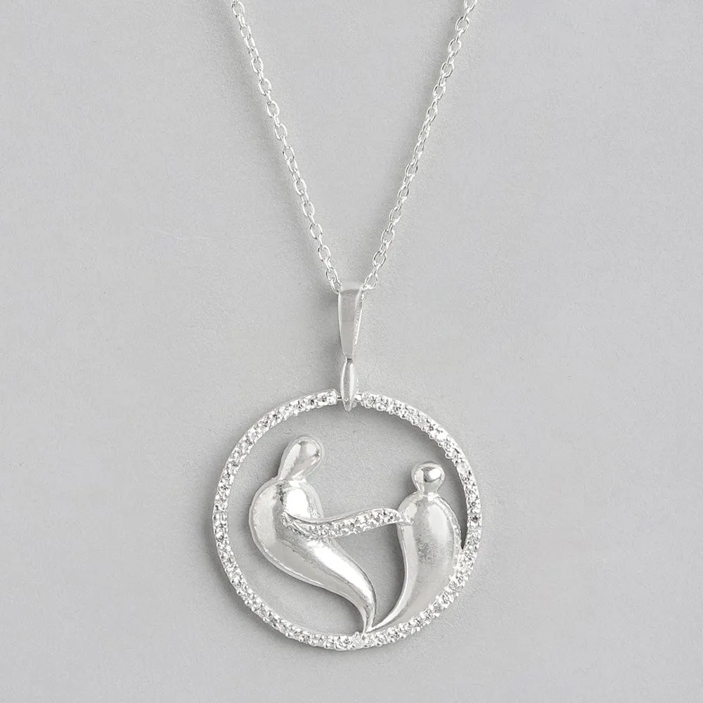 silver love birds necklace