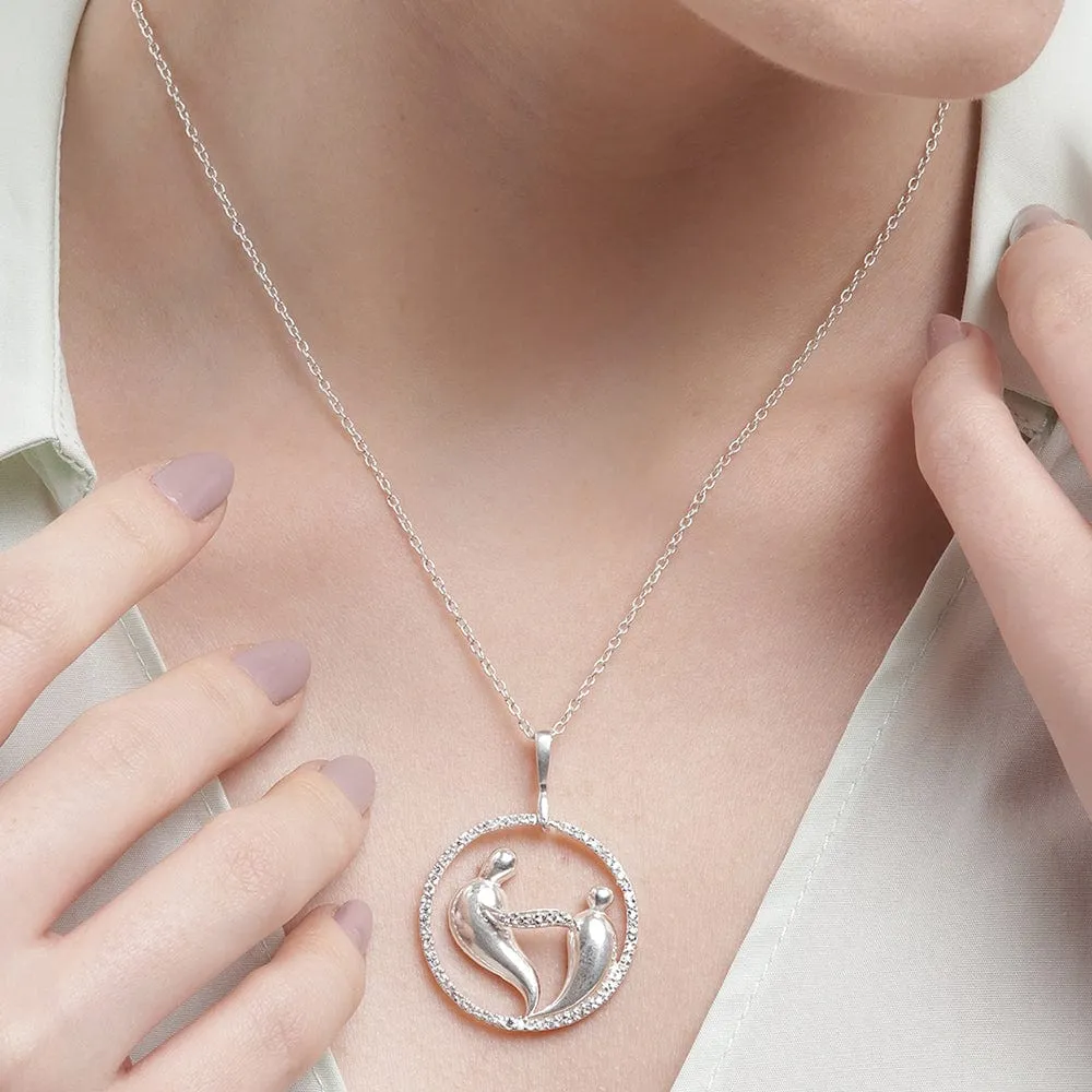 silver love birds necklace