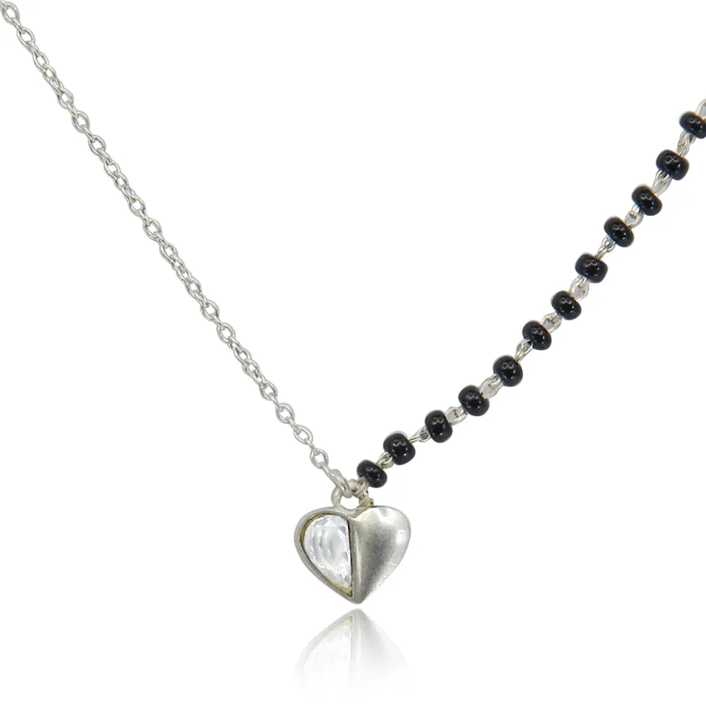 silver oxised mangalsutra