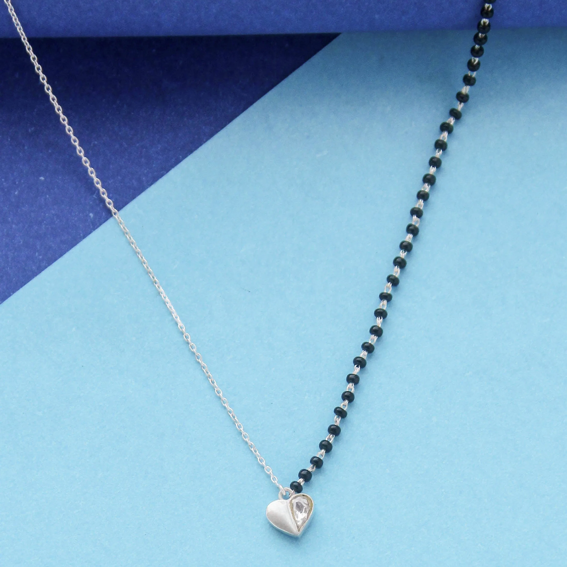silver oxised mangalsutra