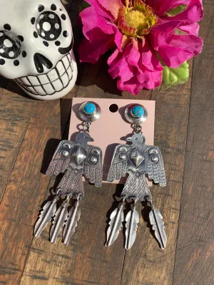 Sleeping Beauty Thunderbird Earrings- A