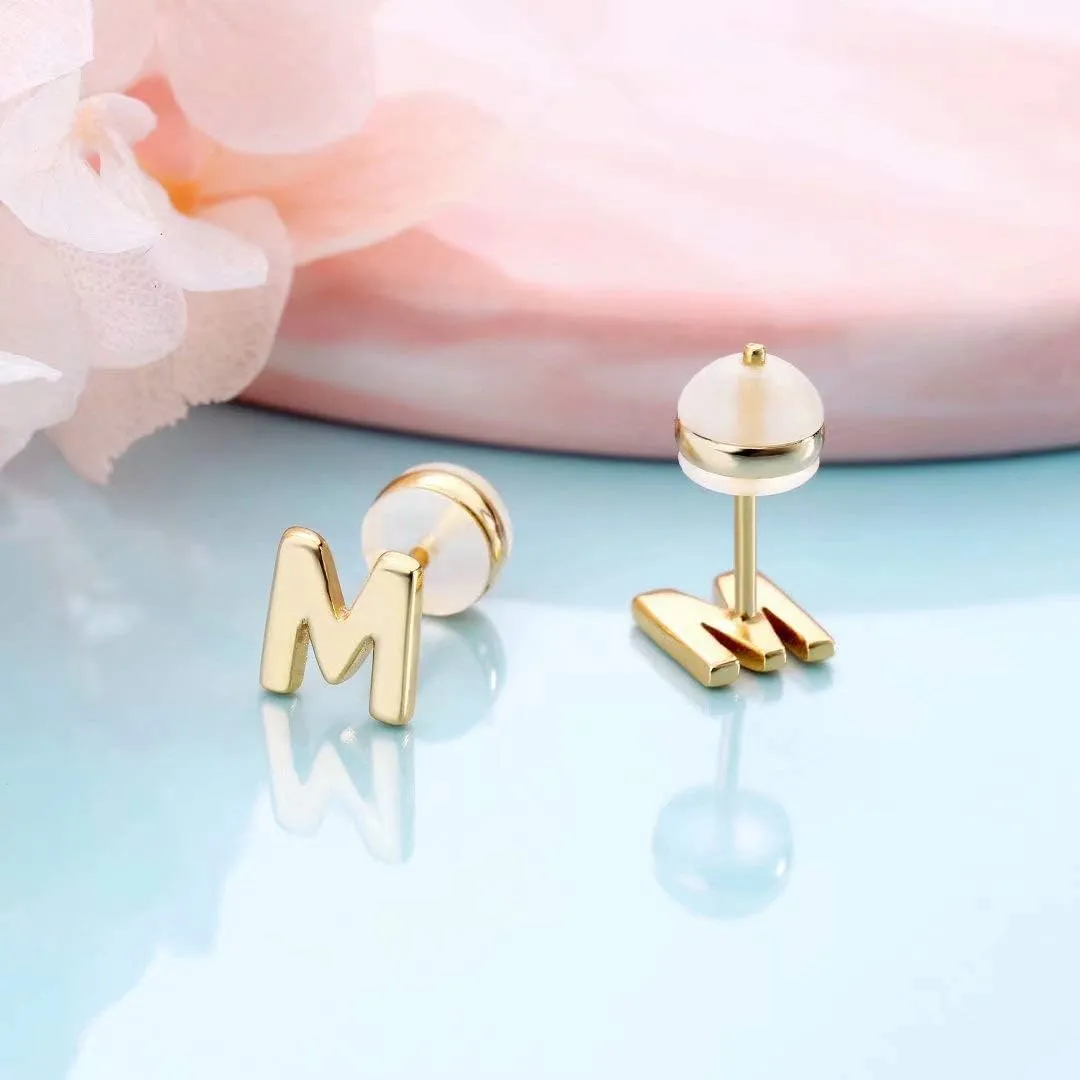 Sterling Silver Stud Earrings for Women, 925 Sterling Silver Initial Stud Earrings Hypoallergenic Earrings for Women Jewelry Gifts