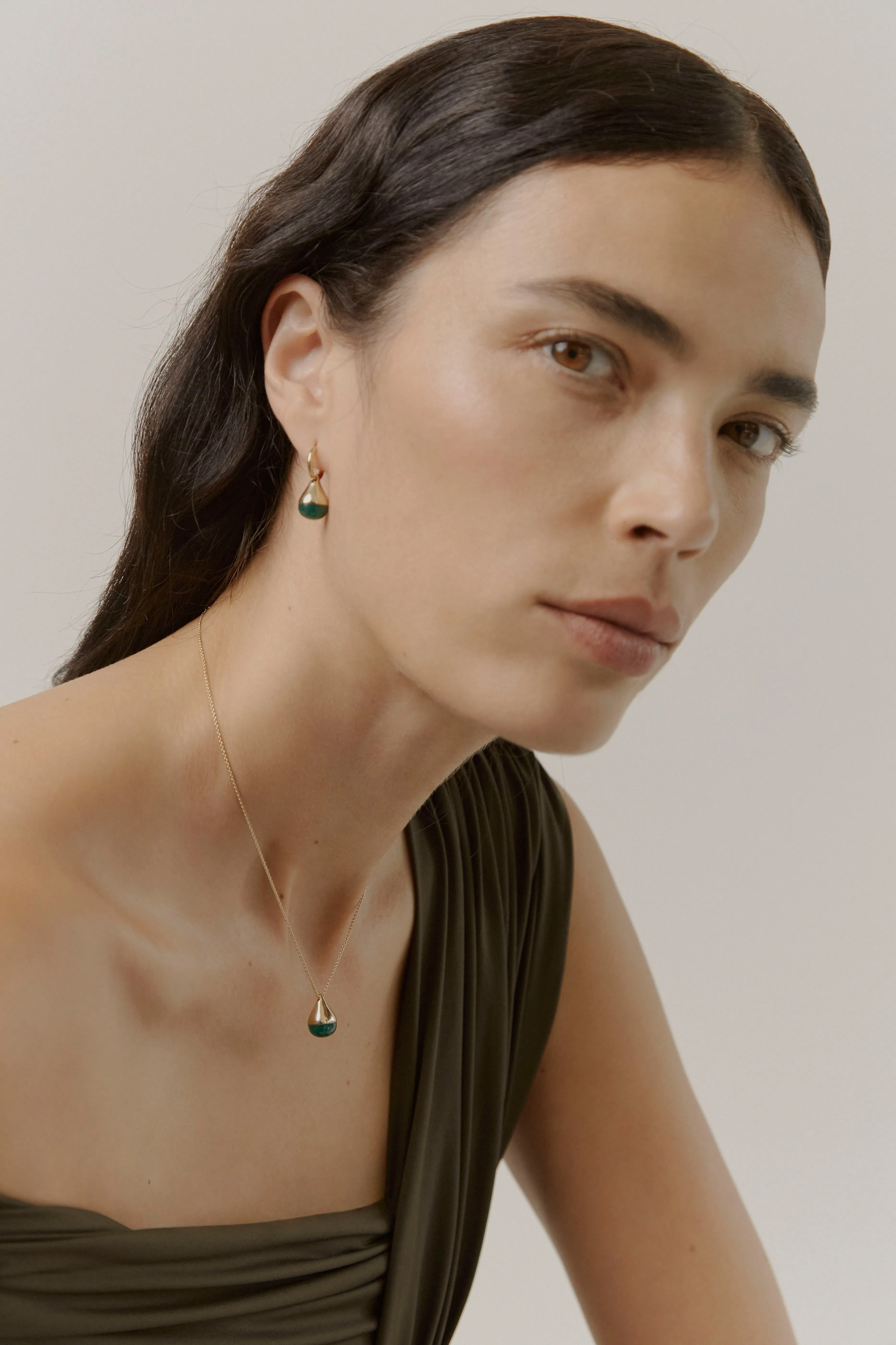 Stilla Green Onyx Earrings