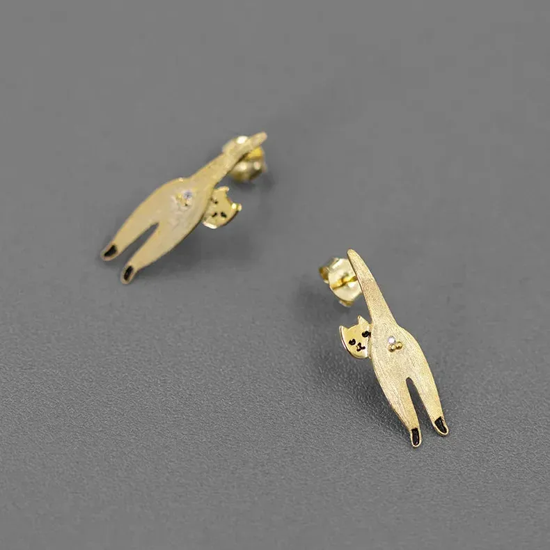 Stretch & Shine Cat Earrings