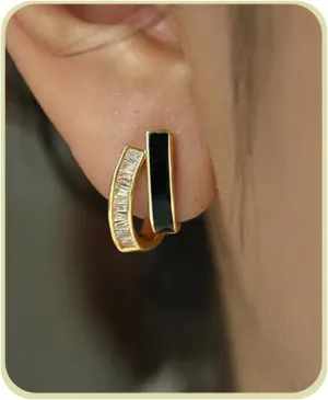 Stud earrings Gold Hoop Earrings for Women 14k Gold Huggie Earrings for women Enamel earrings Jewelry Gifts for Women