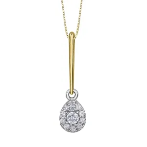 Teardrop Diamond Cluster Pendant