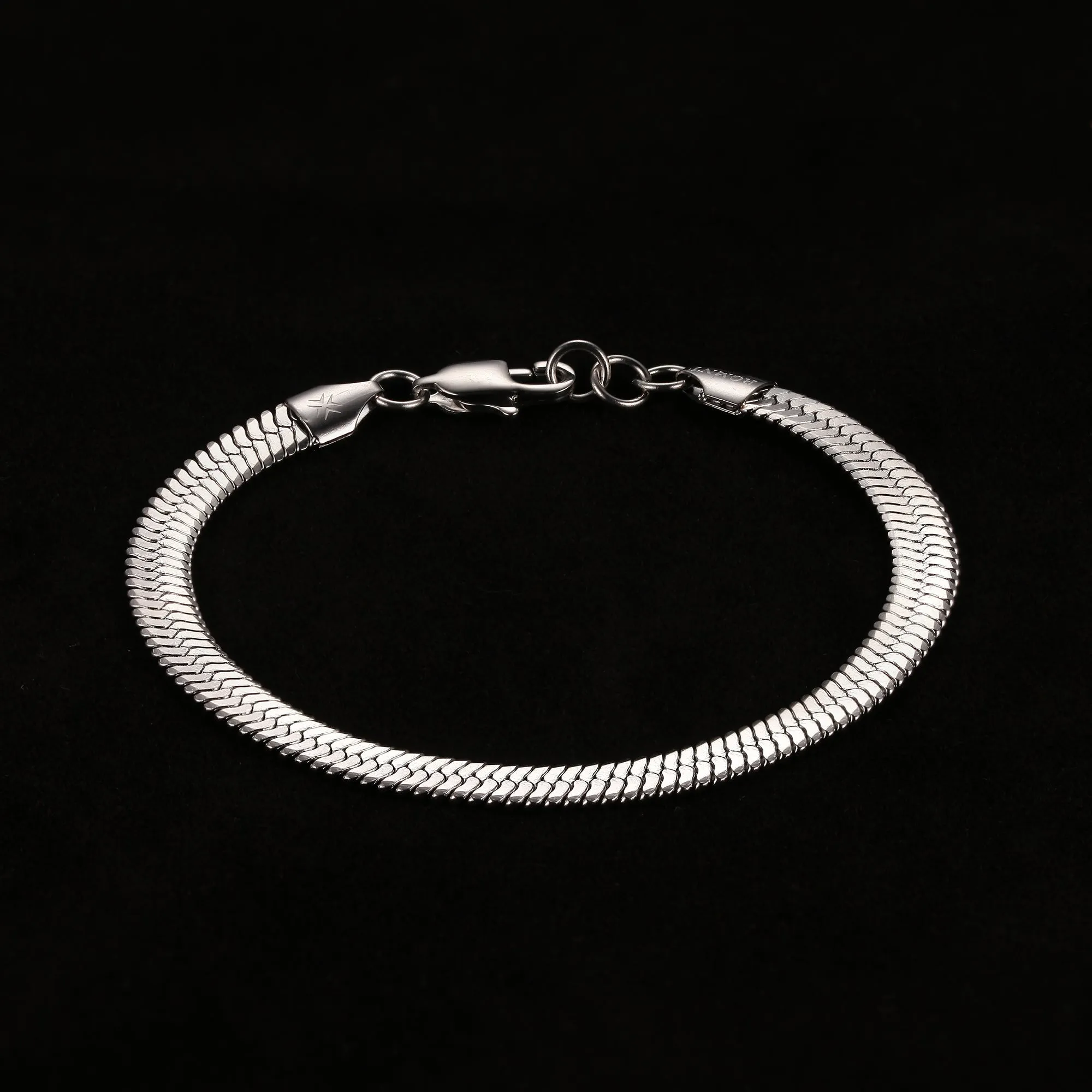 The Herringbone Bracelet 6mm - Silver RG357