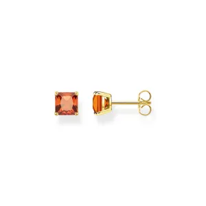 Thomas Sabo Sterling Silver Gold Plated Magic Stones Cognac Studs Earrings