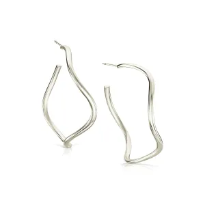 Tidal Large Hoop Earrings in 9ct White Gold