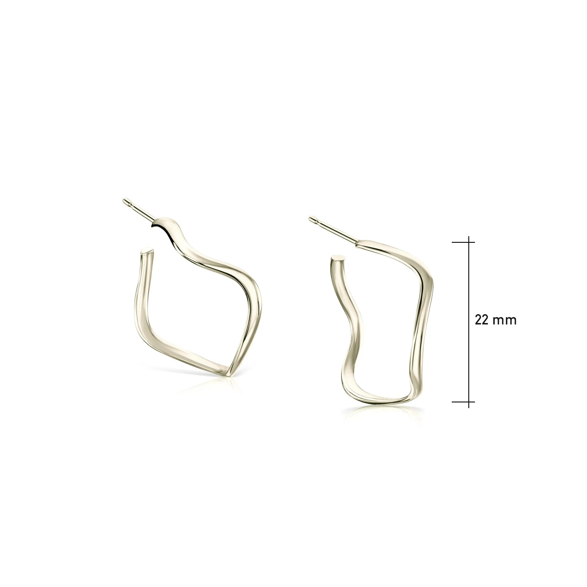 Tidal Small Hoop Earrings in 9ct White Gold