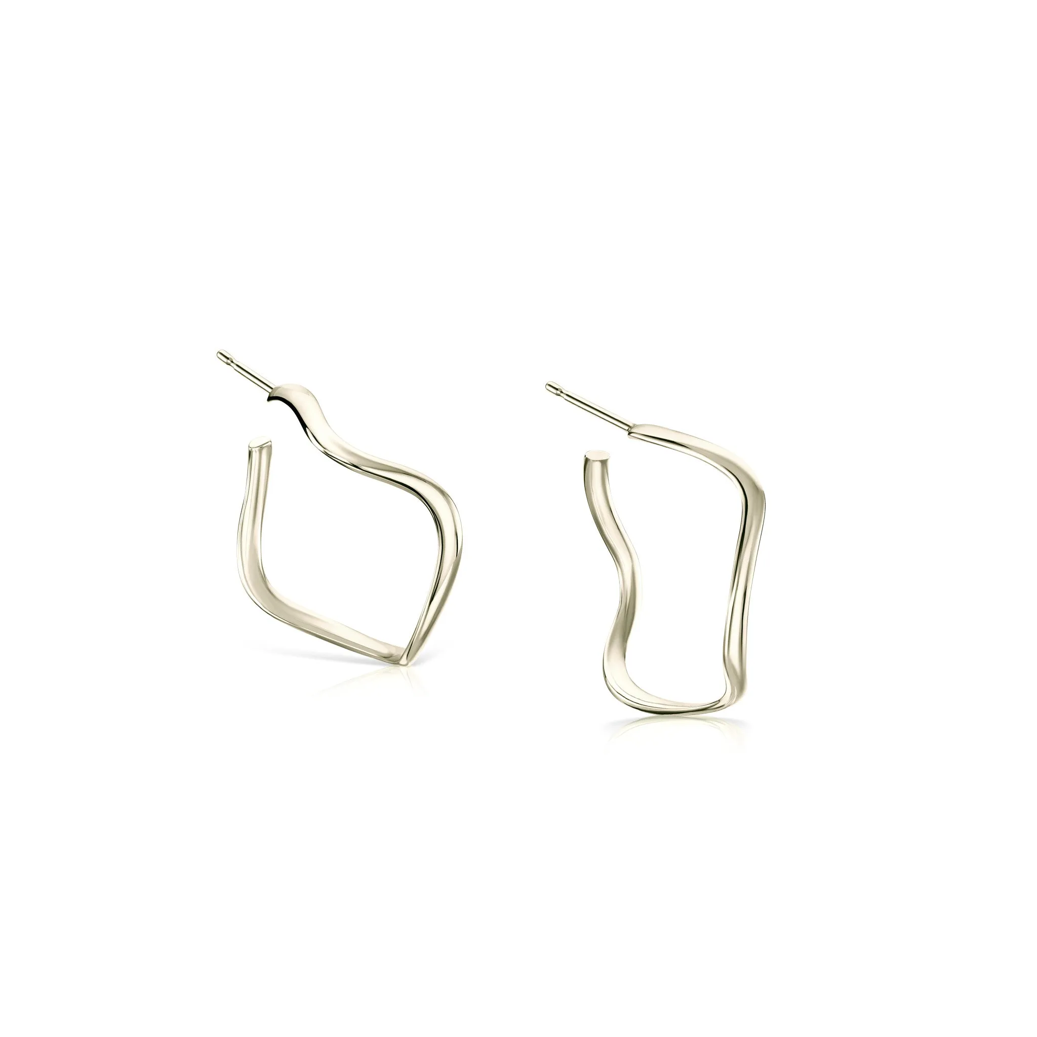 Tidal Small Hoop Earrings in 9ct White Gold