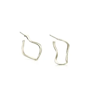 Tidal Small Hoop Earrings in 9ct White Gold