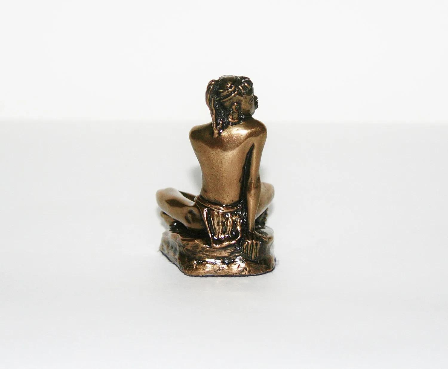 Vintage Bronze African Female Semi Nude Sitting 20th Century