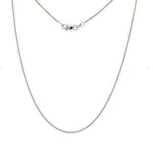 Wheat Chain 1.05mm with 20in Length in 14K White Gold